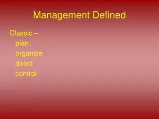 Management Defined