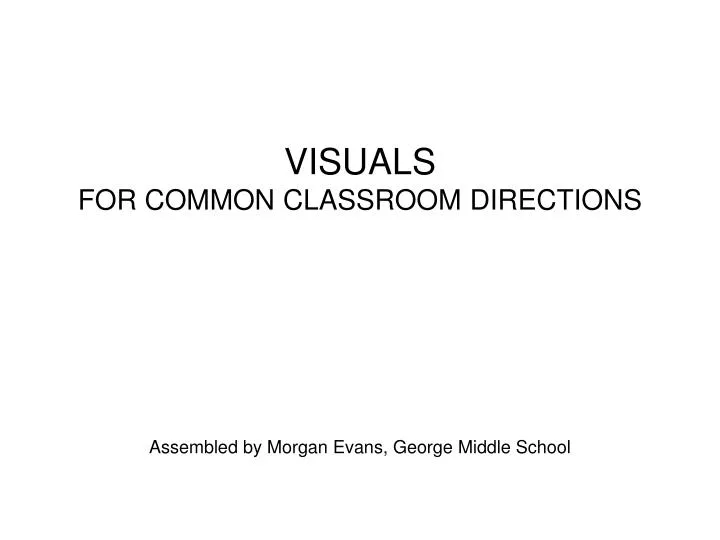 visuals for common classroom directions