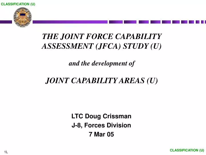 the joint force capability assessment jfca study u and the development of joint capability areas u