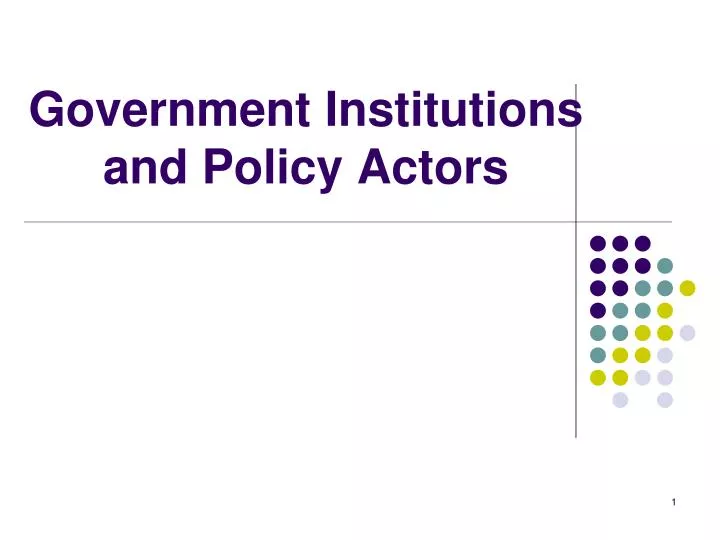 government institutions and policy actors