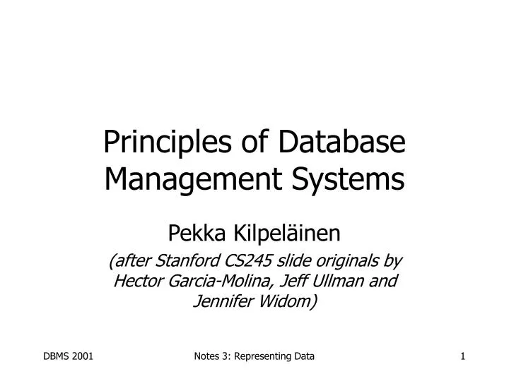 principles of database management systems