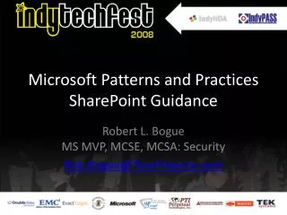 Microsoft Patterns and Practices SharePoint Guidance