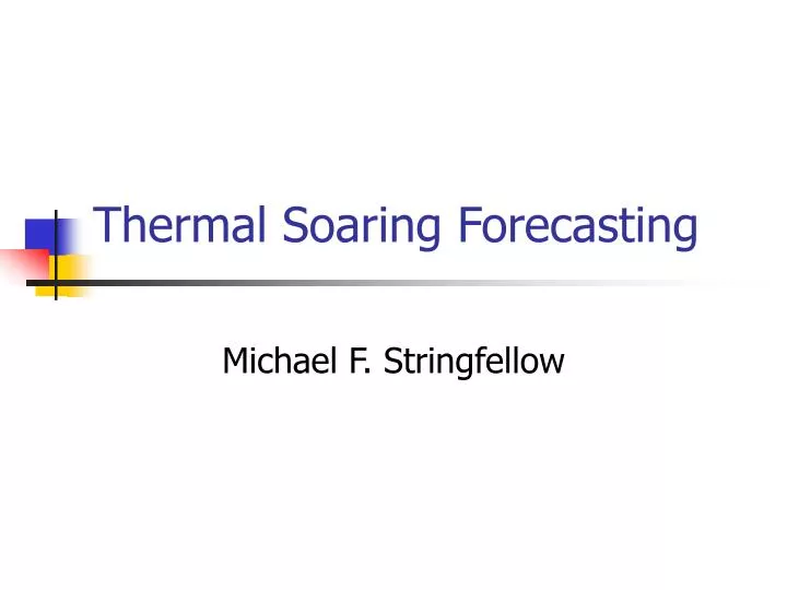 thermal soaring forecasting