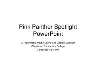 Pink Panther Spotlight PowerPoint