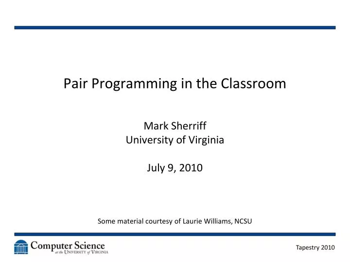 pair programming in the classroom
