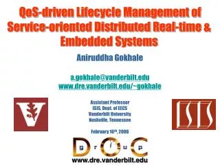 QoS-driven Lifecycle Management of Service-oriented Distributed Real-time &amp; Embedded Systems