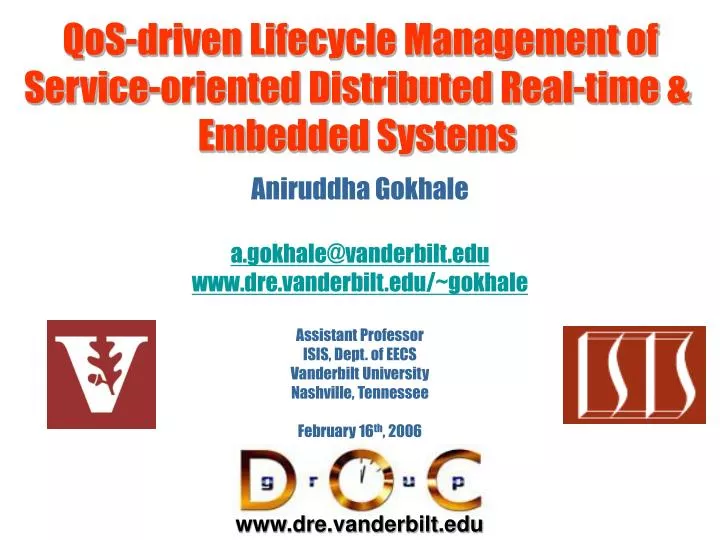 qos driven lifecycle management of service oriented distributed real time embedded systems
