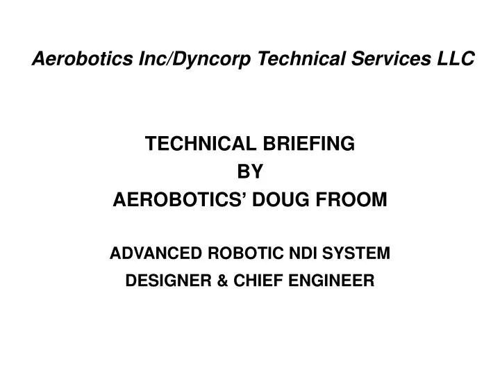 aerobotics inc dyncorp technical services llc
