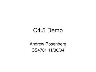 C4.5 Demo