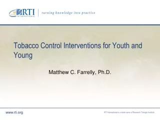 Tobacco Control Interventions for Youth and Young