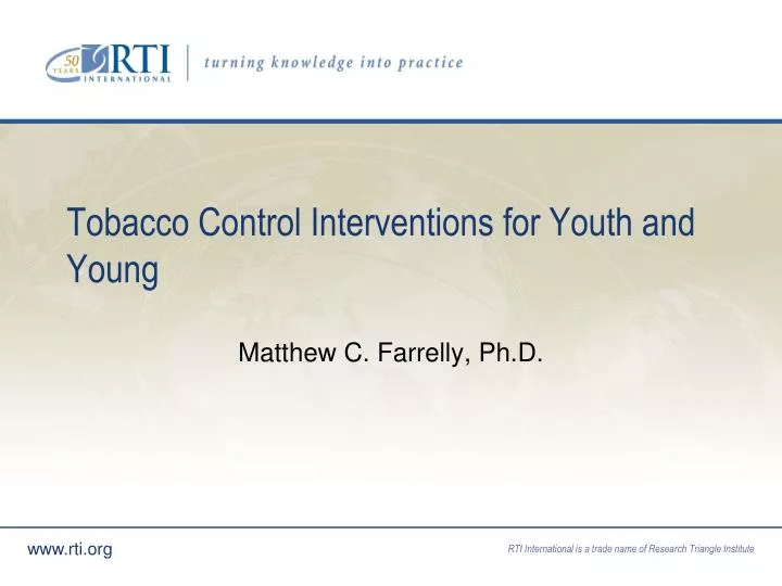 tobacco control interventions for youth and young