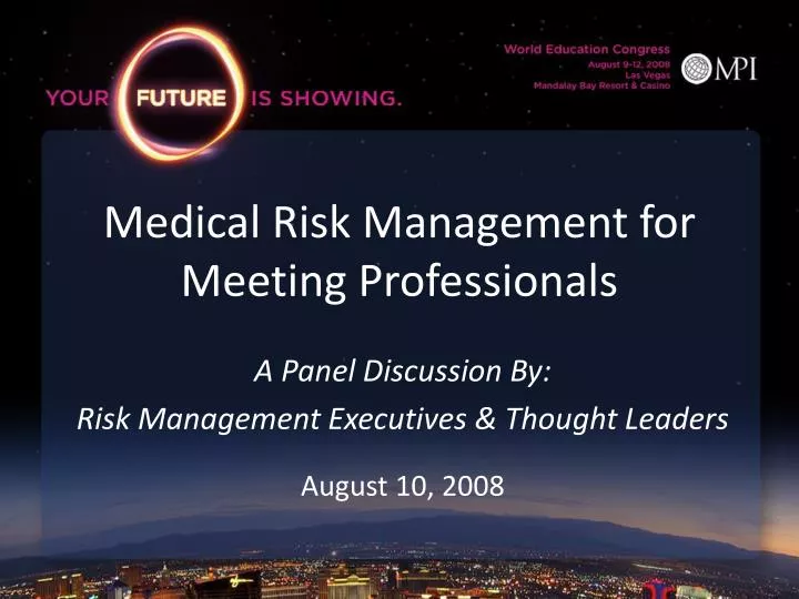 medical risk management for meeting professionals