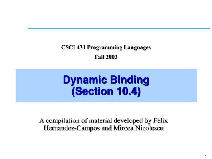 dynamic binding section 10 4