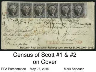 Census of Scott #1 &amp; #2 on Cover