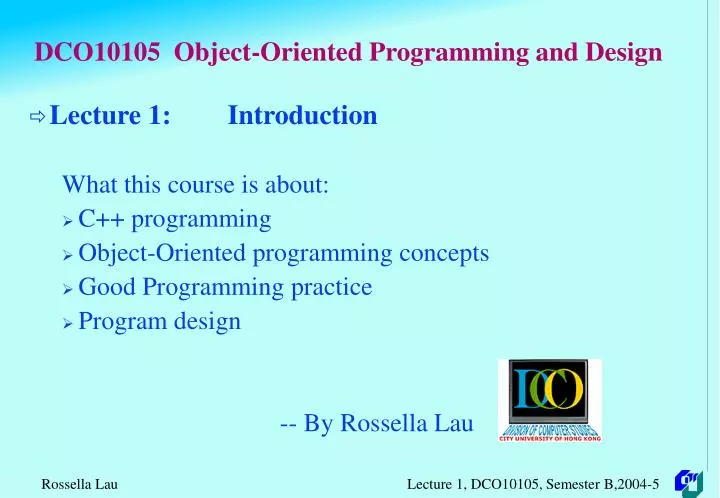 dco10105 object oriented programming and design