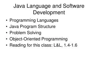 Java Language and Software Development