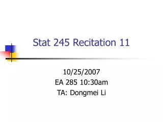 Stat 245 Recitation 11