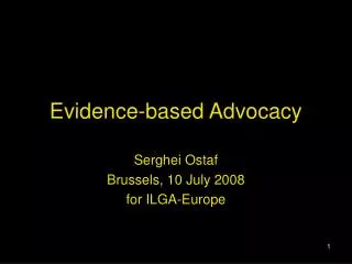 Evidence-based Advocacy