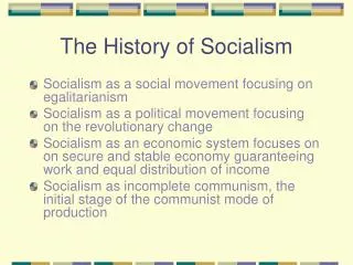 The History of Socialism