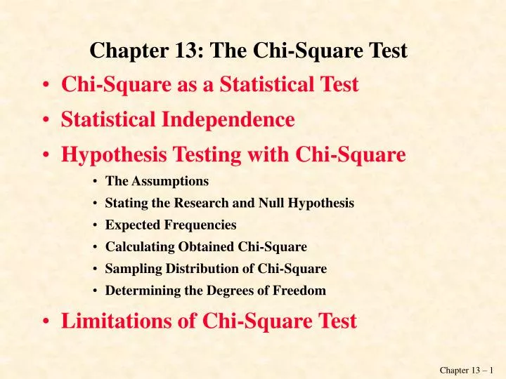 chapter 13 the chi square test