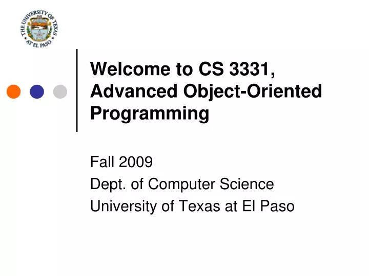 welcome to cs 3331 advanced object oriented programming