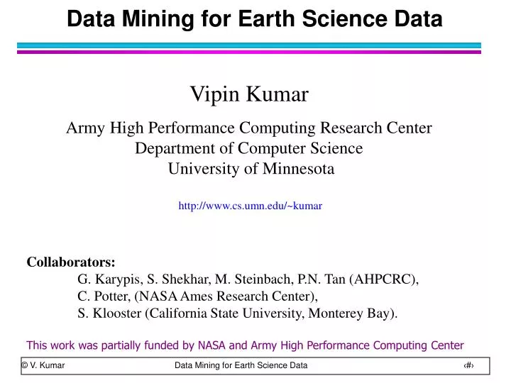 data mining for earth science data