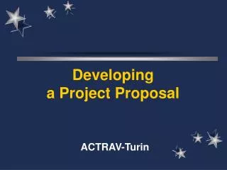 Developing a Project Proposal