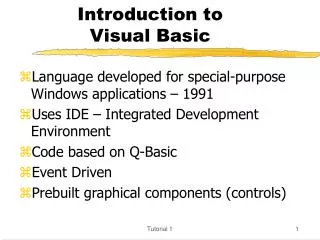Introduction to Visual Basic