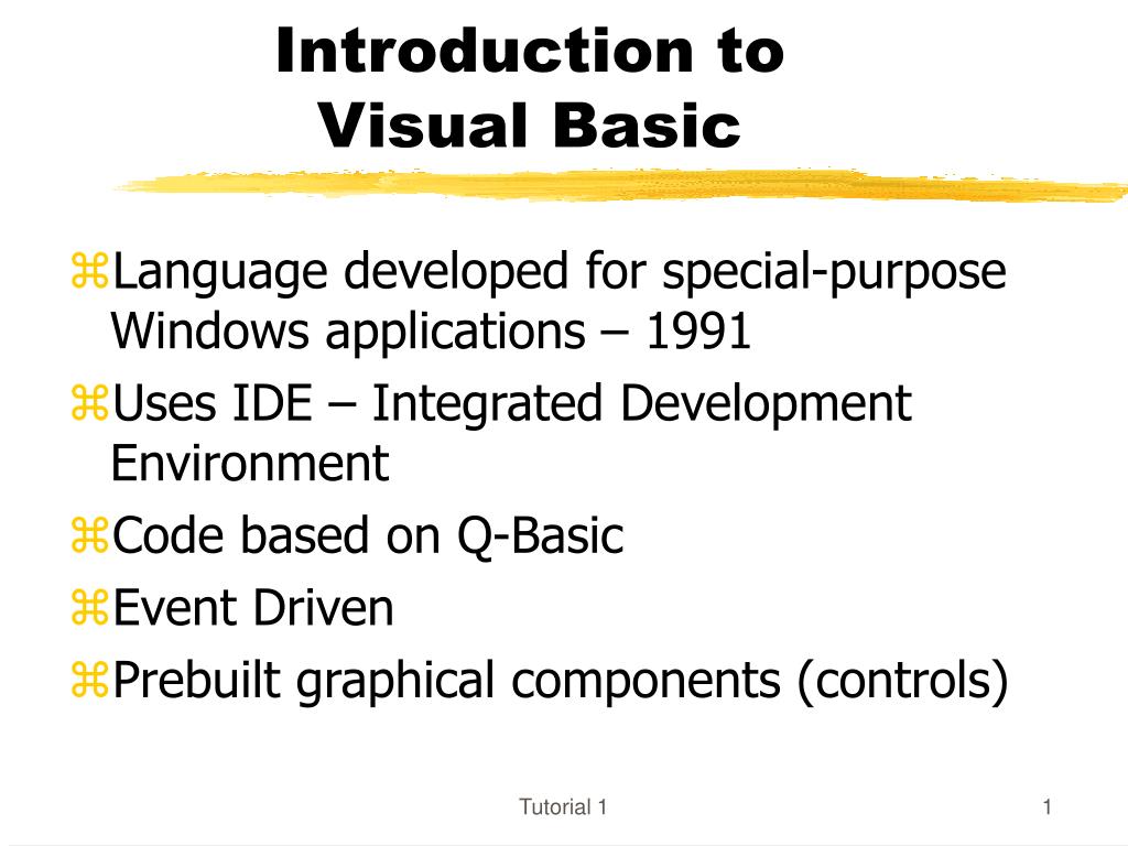 PPT - Introduction to Visual Basic PowerPoint Presentation, free ...