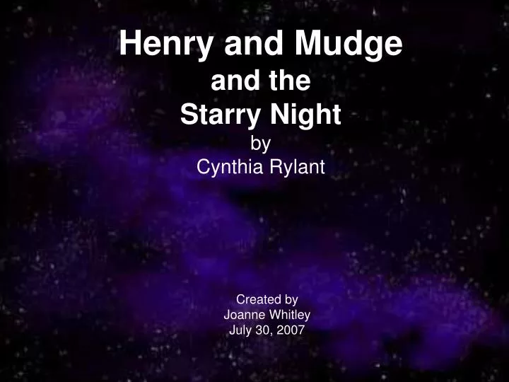 henry and mudge and the starry night by cynthia rylant