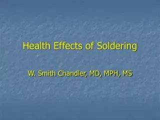 Health Effects of Soldering