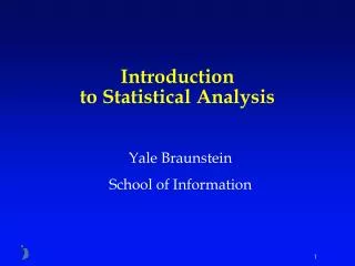 Introduction to Statistical Analysis