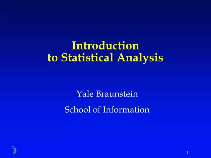 introduction to statistical analysis