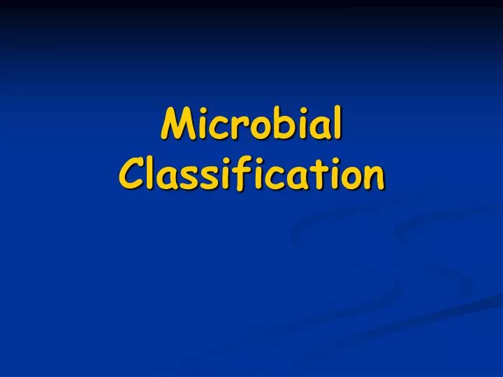 microbial classification