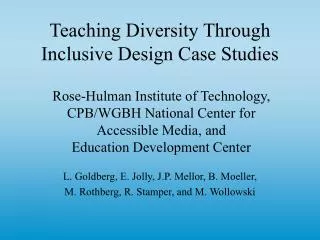 Teaching Diversity Through Inclusive Design Case Studies