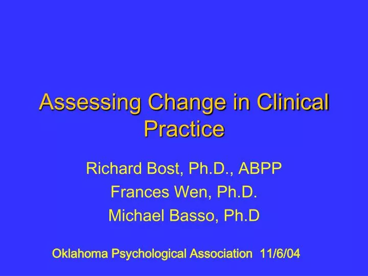 assessing change in clinical practice