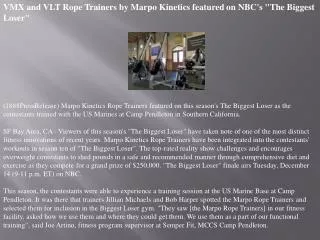 VMX and VLT Rope Trainers by Marpo Kinetics featured on NBC