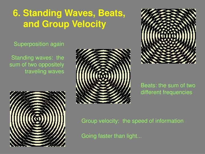 6 standing waves beats and group velocity