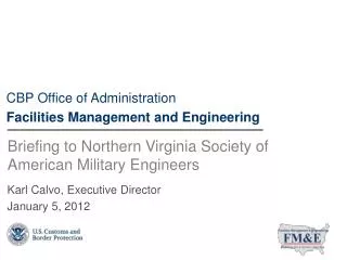 Briefing to Northern Virginia Society of American Military Engineers