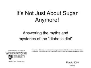 It’s Not Just About Sugar Anymore!