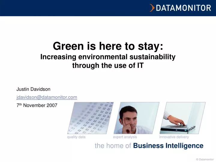 green is here to stay increasing environmental sustainability through the use of it