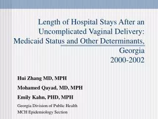 Length of Hospital Stays After an Uncomplicated Vaginal Delivery: Medicaid Status and Other Determinants, Georgia 2000-