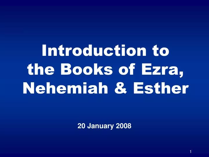 introduction to the books of ezra nehemiah esther