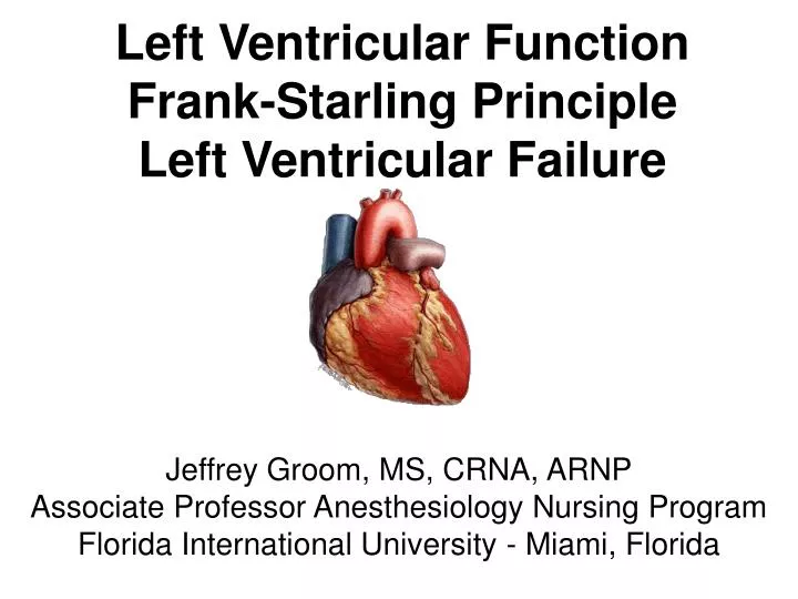 left ventricular function frank starling principle left ventricular failure