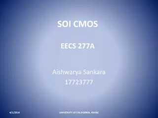 SOI CMOS EECS 277A