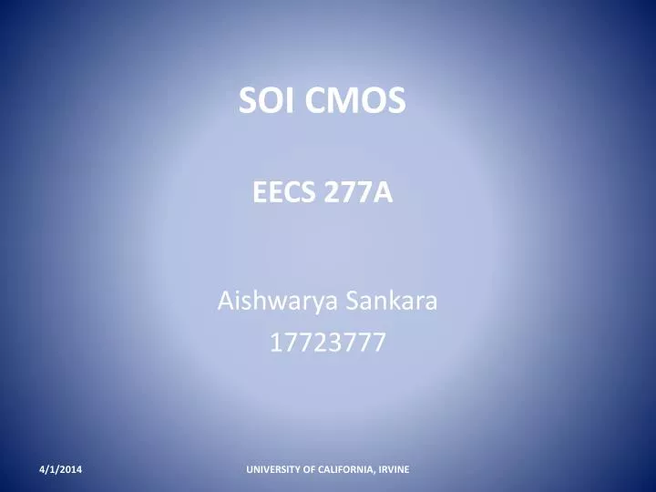 soi cmos eecs 277a