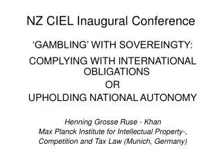 NZ CIEL Inaugural Conference