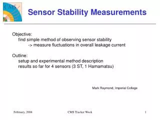 Sensor Stability Measurements
