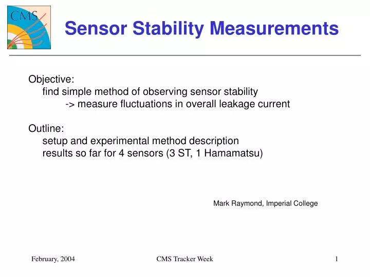 sensor stability measurements