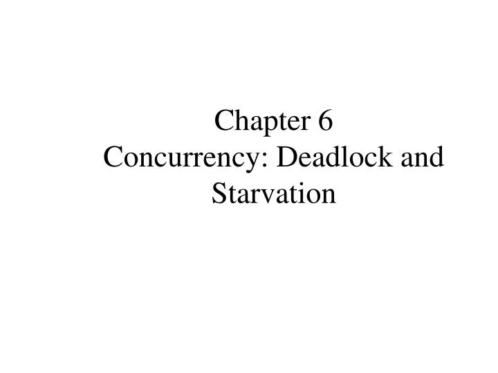 chapter 6 concurrency deadlock and starvation